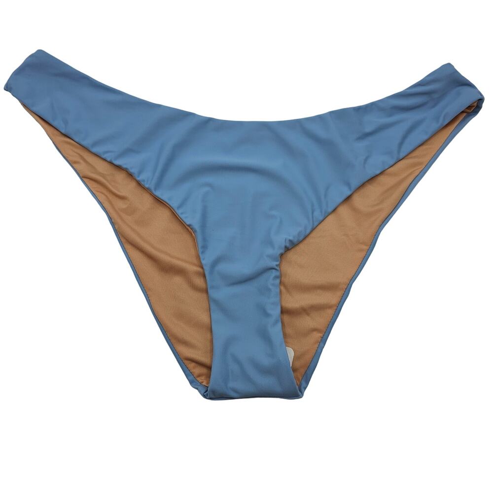 J, Crew Woman size XL Curved Waist Cheeky Bikini Bottom in Light Blue Cheeky NEW